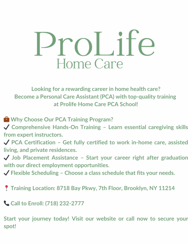 Enhancing PCA Training with Prolife Home Care: The Path to a Rewarding Career in Home Health